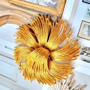 Vtg Monet Cordelia Flower Sunburst Brooch, signed